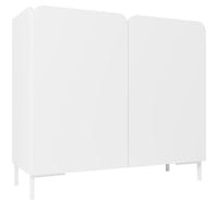 Manhattan Comfort Mid-Century Modern Bogardus 4-Shelf Accent Cabinet - White