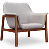 Manhattan Comfort Miller Linen Weave Accent Chair - Grey & Walnut