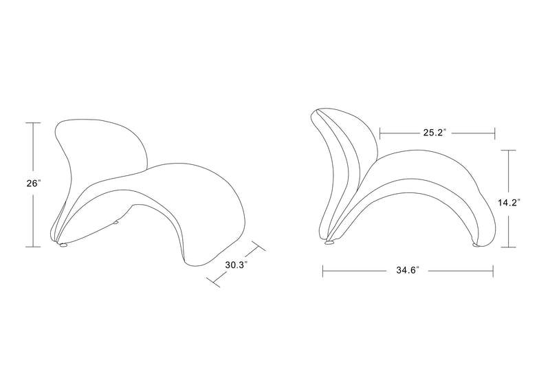 Manhattan Comfort Rosebud Wool Blend Accent Chair - Red