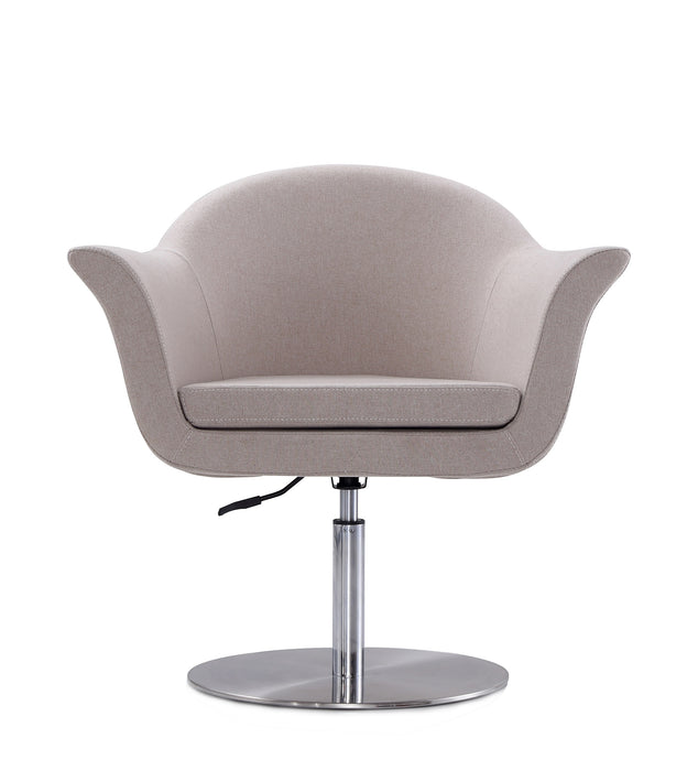 Manhattan Comfort Voyager Brushed Metal Woven Swivel Adjustable Accent Chair - Barley