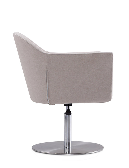 Manhattan Comfort Voyager Brushed Metal Woven Swivel Adjustable Accent Chair - Barley