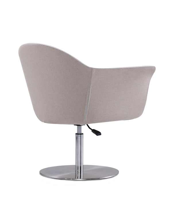 Manhattan Comfort Voyager Brushed Metal Woven Swivel Adjustable Accent Chair - Barley