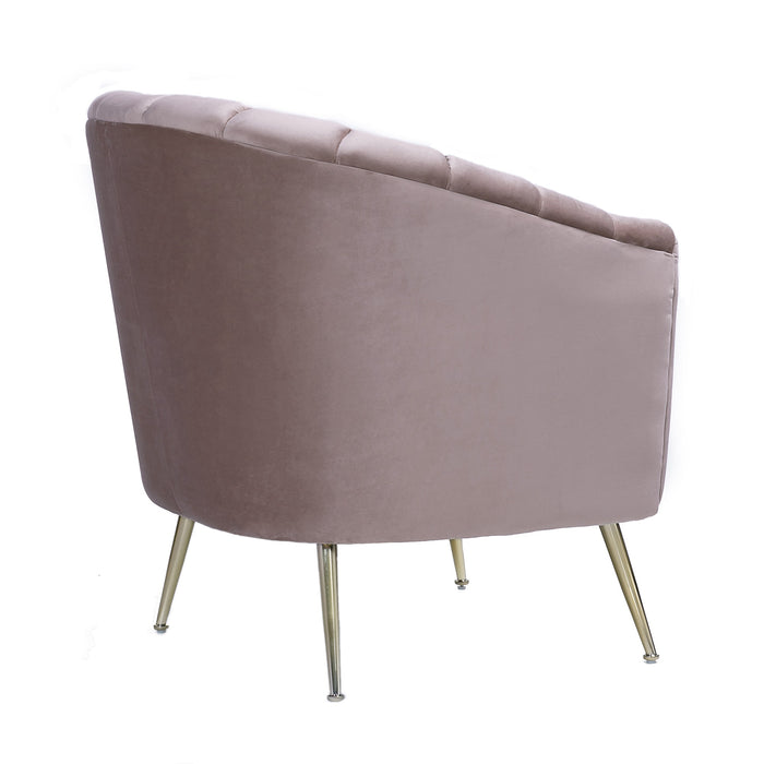 Manhattan Comfort Rosemont Velvet Accent Chair - Blush & Gold