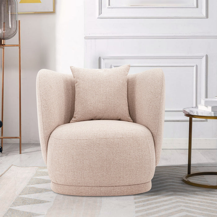 Manhattan Comfort Contemporary Siri Linen Weave Accent Chair with Pillows - Wheat