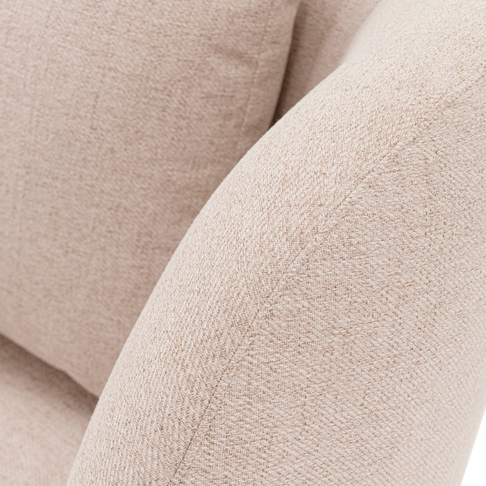 Manhattan Comfort Contemporary Siri Linen Weave Accent Chair with Pillows - Wheat
