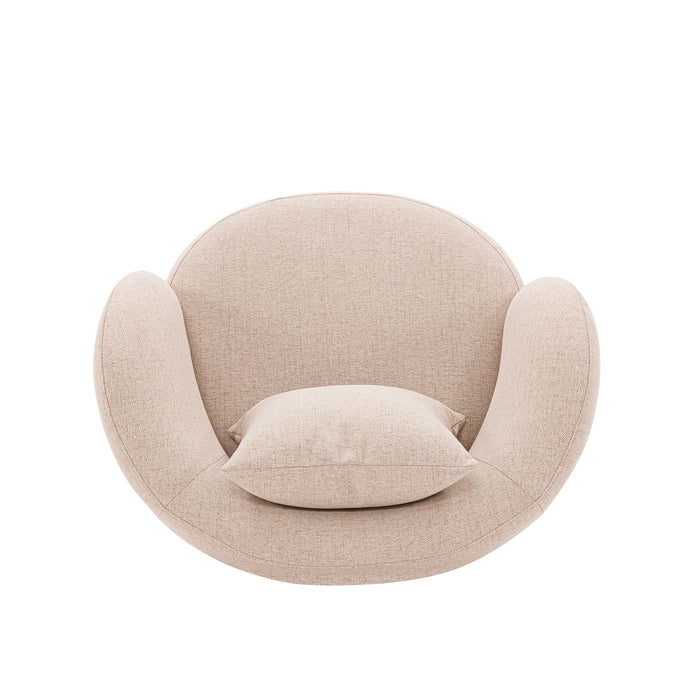 Manhattan Comfort Contemporary Siri Linen Weave Accent Chair with Pillows - Wheat