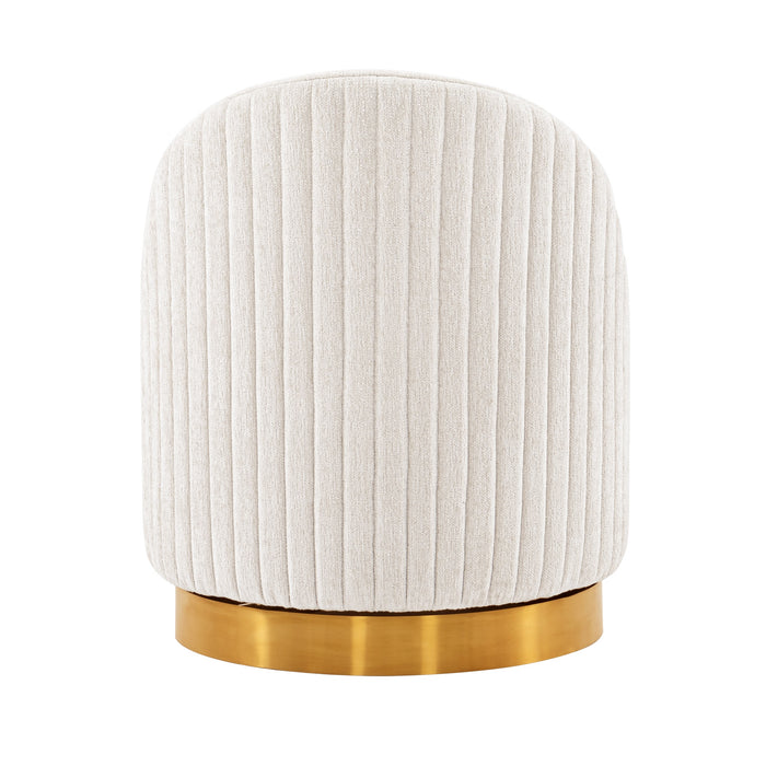 Manhattan Comfort Modern Leela Swivel Chenille Accent Chair - Cream