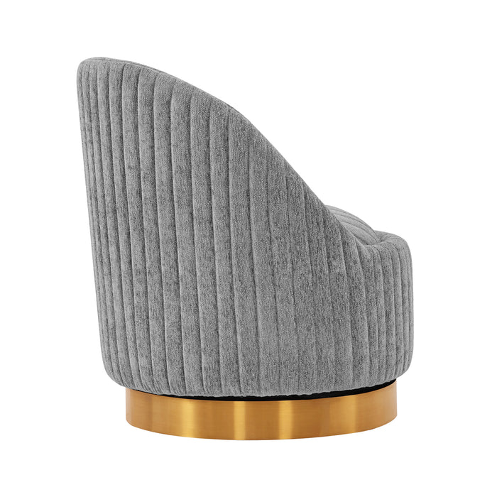 Manhattan Comfort Modern Leela Swivel Chenille Accent Chair - Grey