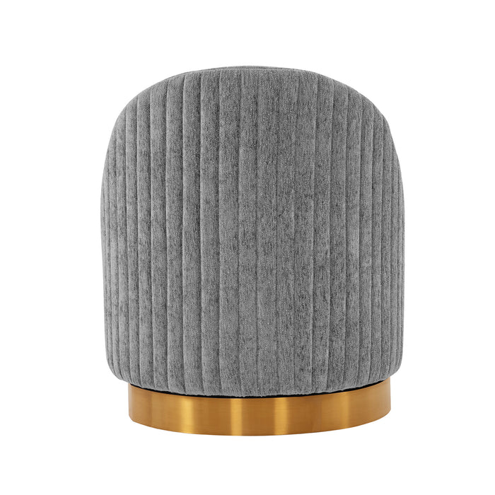 Manhattan Comfort Modern Leela Swivel Chenille Accent Chair - Grey