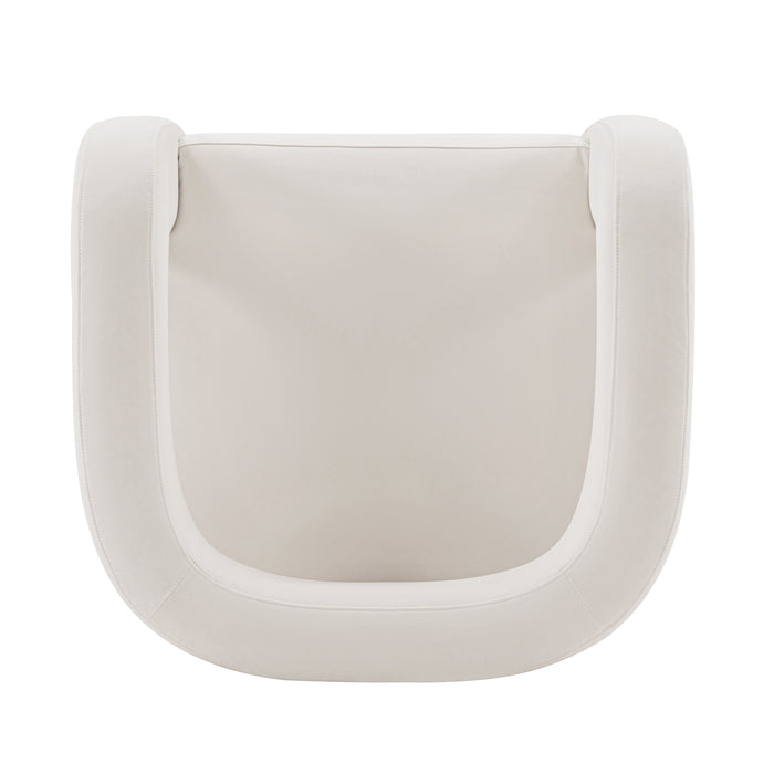 Manhattan Comfort Modern Amirah Velvet Accent Chair - White