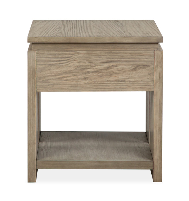 Addams 22\" End Table with Storage - Stone Harbor Grey