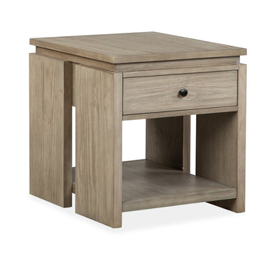 Addams 22" End Table with Storage - Stone Harbor Grey |Table de bout Addams de 22 po avec rangement - gris Stone Harbor