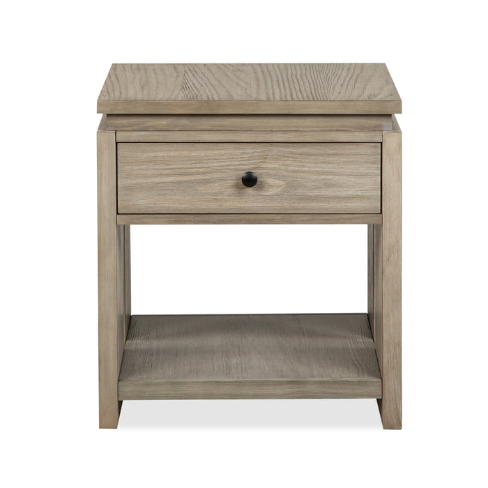 Addams 22\" End Table with Storage - Stone Harbor Grey