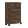 Ambrose Bedroom Chest of Drawers with Lift-Top Storage Tray, 6-Drawer, 38"W x 52.5"H – Brown | Commode verticale de chambre à coucher Ambrose de 38 po (L) x 52,5 po (H) à 6 tiroirs avec plateau de rangement à dessus relevable - brun
