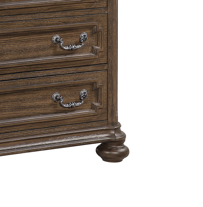 Ambrose Bedroom Chest of Drawers with Lift-Top Storage Tray, 6-Drawer, 38\"W x 52.5\"H – Brown