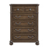 Ambrose Bedroom Chest of Drawers with Lift-Top Storage Tray, 6-Drawer, 38"W x 52.5"H – Brown | Commode verticale de chambre à coucher Ambrose de 38 po (L) x 52,5 po (H) à 6 tiroirs avec plateau de rangement à dessus relevable - brun