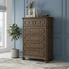 Ambrose Bedroom Chest of Drawers with Lift-Top Storage Tray, 6-Drawer, 38"W x 52.5"H – Brown | Commode verticale de chambre à coucher Ambrose de 38 po (L) x 52,5 po (H) à 6 tiroirs avec plateau de rangement à dessus relevable - brun