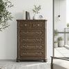Ambrose Bedroom Chest of Drawers with Lift-Top Storage Tray, 6-Drawer, 38"W x 52.5"H – Brown | Commode verticale de chambre à coucher Ambrose de 38 po (L) x 52,5 po (H) à 6 tiroirs avec plateau de rangement à dessus relevable - brun