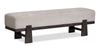 Arden Dining Bench with Cushion Fabric Seat, Wood, 47.24"W - Espresso Brown/Beige