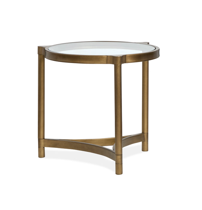Arlington 23.88\" End Table with Glass Top - Aged Brass
