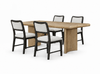 Austin 5pc Dining Set with Table & 4 Chairs, 84\"W - Taupe/Brown & Natural Oak Brown