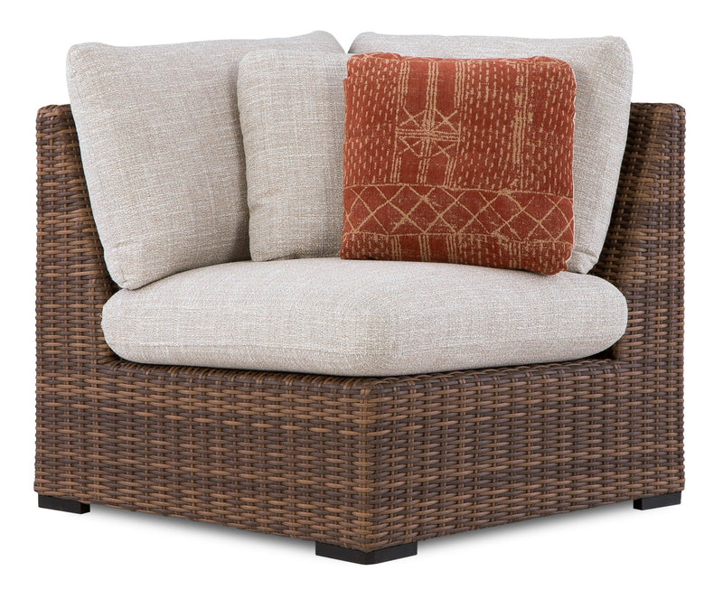 Banff 3-Piece Outdoor Patio Set with 2 Loveseats & Corner Chair - Weather Resistant - Brown/Beige