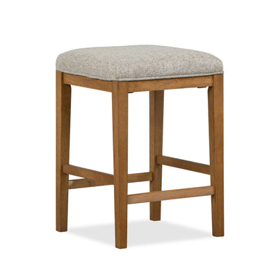 Betton 16" Stool with Wood Legs - Grey