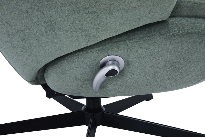 Bliss 29.1” Chenille Fabric Stress Free Reclining Occasional Chair with Footrest - Green
