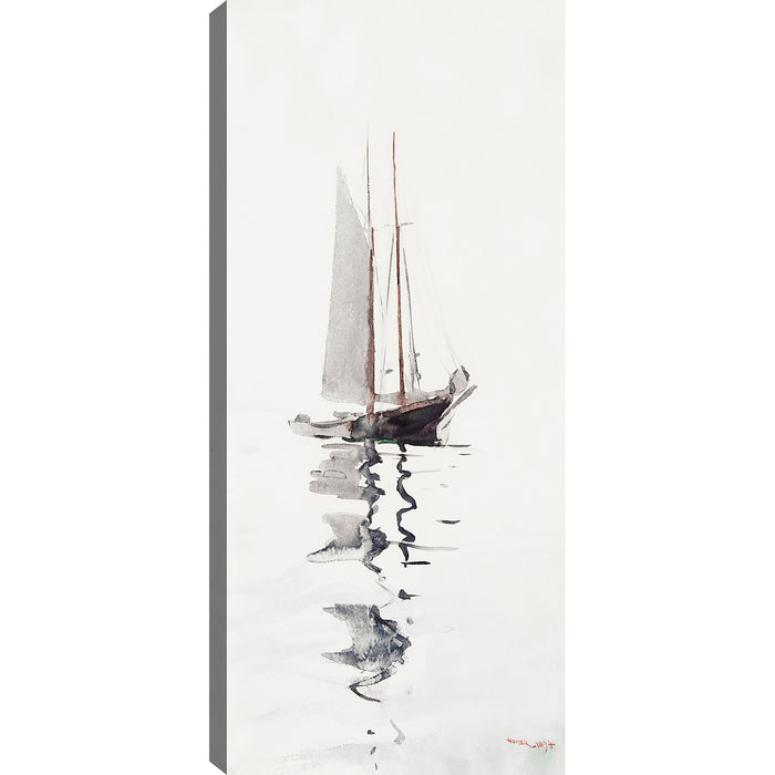 Boat Reflection Canvas Wall Art - 21\" x 48\"