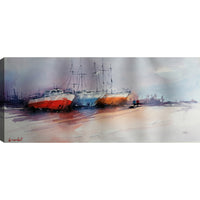 Blue & Red Boats Canvas Wall Art - 21