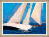 Sailing Framed Matted Glass Art - 26\" x 34\"