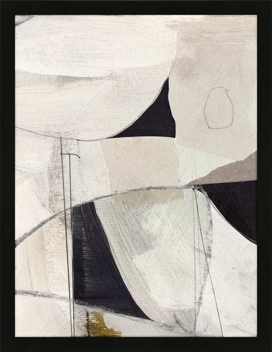 Beige Abstract Framed Linen Finish Art – 27\" x 35\"
