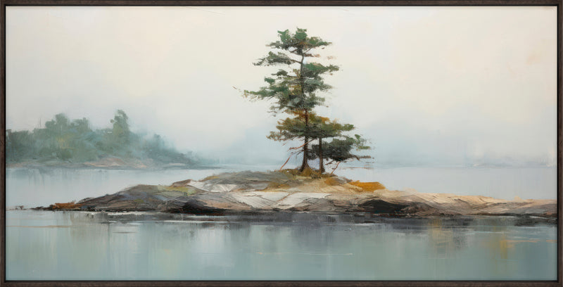 Lone Tree Framed Acrylic Touch Art – 25\" x 49\"