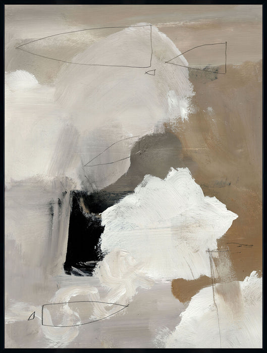 Brown Abstract Framed Canvas Art – 31\" x 41\"