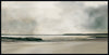 Grey Landscape Framed Acrylic Painting – 25\" x 49\"