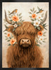 Floral Bull Framed Linen Finish Art - 22" x 30" | Œuvre d’art encadrée au fini lin « Floral Bull » - 22 po x 30 po