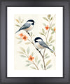 Blue Birds Framed Glass Art - 20\" x 24\"