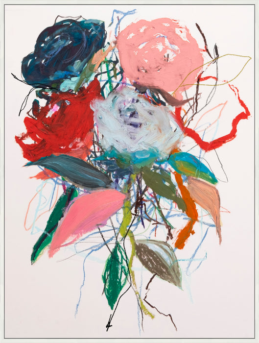 Floral Abstract Framed Canvas Art - 31\" x 41\"