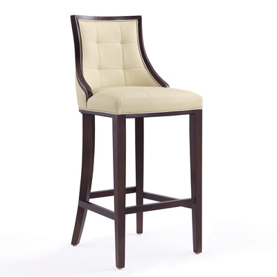 Manhattan Comfort Fifth Avenue 45" Beech Wood Barstool - Cream & Walnut|Tabouret bar Fifth Avenue de Manhattan Comfort de 45 po en hêtre - crème et noyer