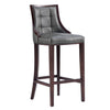 Manhattan Comfort Fifth Avenue Faux Leather Barstool - Pebble Grey
