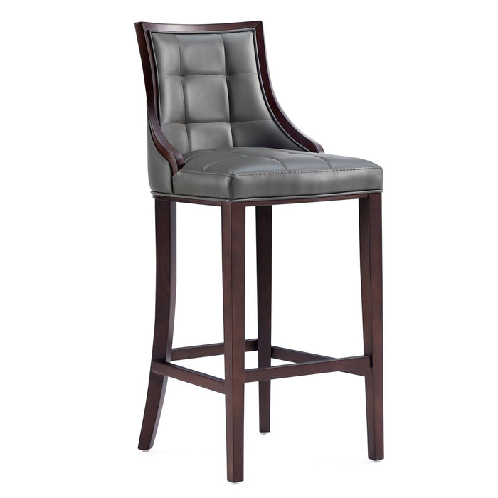 Manhattan Comfort Fifth Avenue Faux Leather Barstool - Pebble Grey