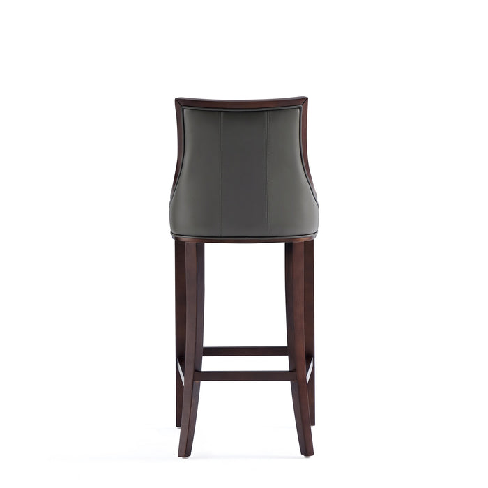 Manhattan Comfort Fifth Avenue Faux Leather Barstool - Pebble Grey