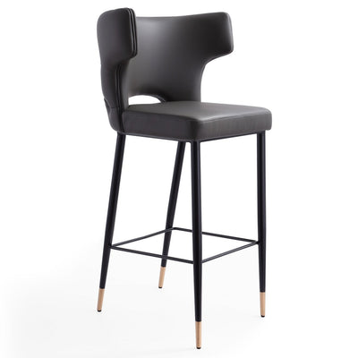 Manhattan Comfort Holguin 41.34" Wooden Barstool - Grey, Black & Gold|Tabouret bar Holguin de Manhattan Comfort de 41,34 po en bois - gris, noir et doré