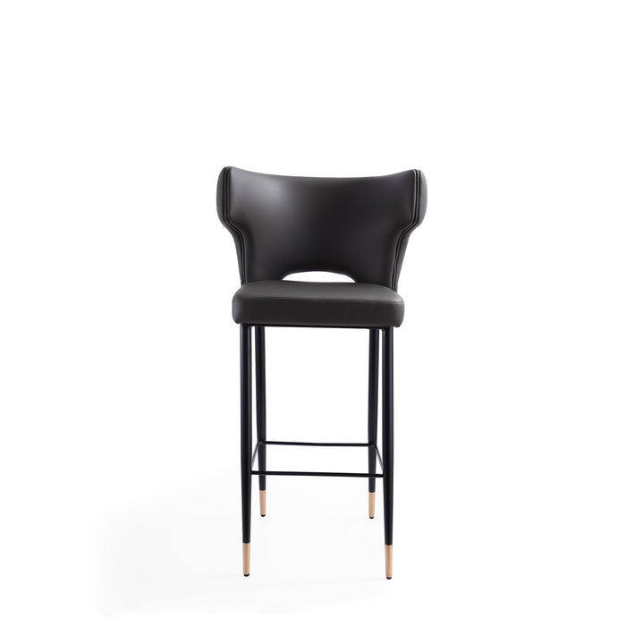 Manhattan Comfort Holguin 41.34\" Wooden Barstool - Grey, Black & Gold