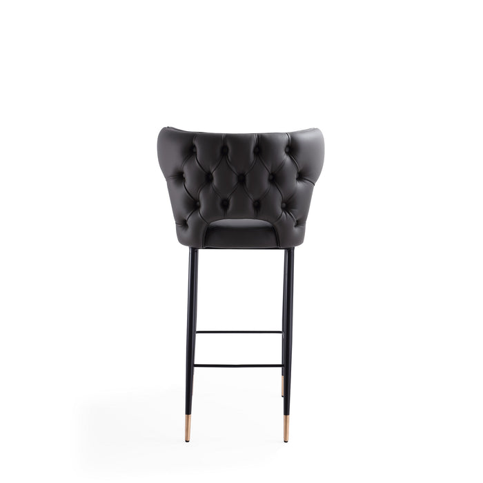 Manhattan Comfort Holguin 41.34\" Wooden Barstool - Grey, Black & Gold