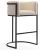Manhattan Comfort Cosmopolitan 37.8\" Metal Barstool - Cream & Black