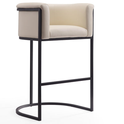 Manhattan Comfort Cosmopolitan 37.8" Metal Barstool - Cream & Black|Tabouret bar Cosmopolitan de Manhattan Comfort de 37,8 po en métal - crème et noir