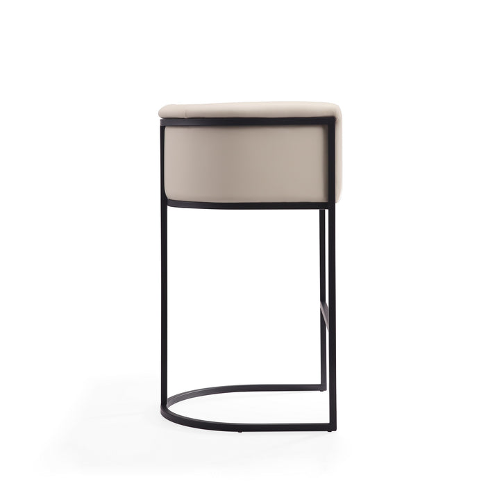 Manhattan Comfort Cosmopolitan 37.8\" Metal Barstool - Cream & Black