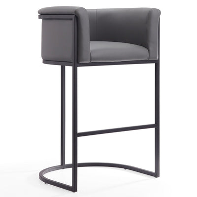 Manhattan Comfort Cosmopolitan 37.8" Metal Barstool - Grey & Black|Tabouret bar Cosmopolitan de Manhattan Comfort de 37,8 po en métal - gris et noir