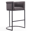 Manhattan Comfort Cosmopolitan 37.8\" Metal Barstool - Pebble & Black